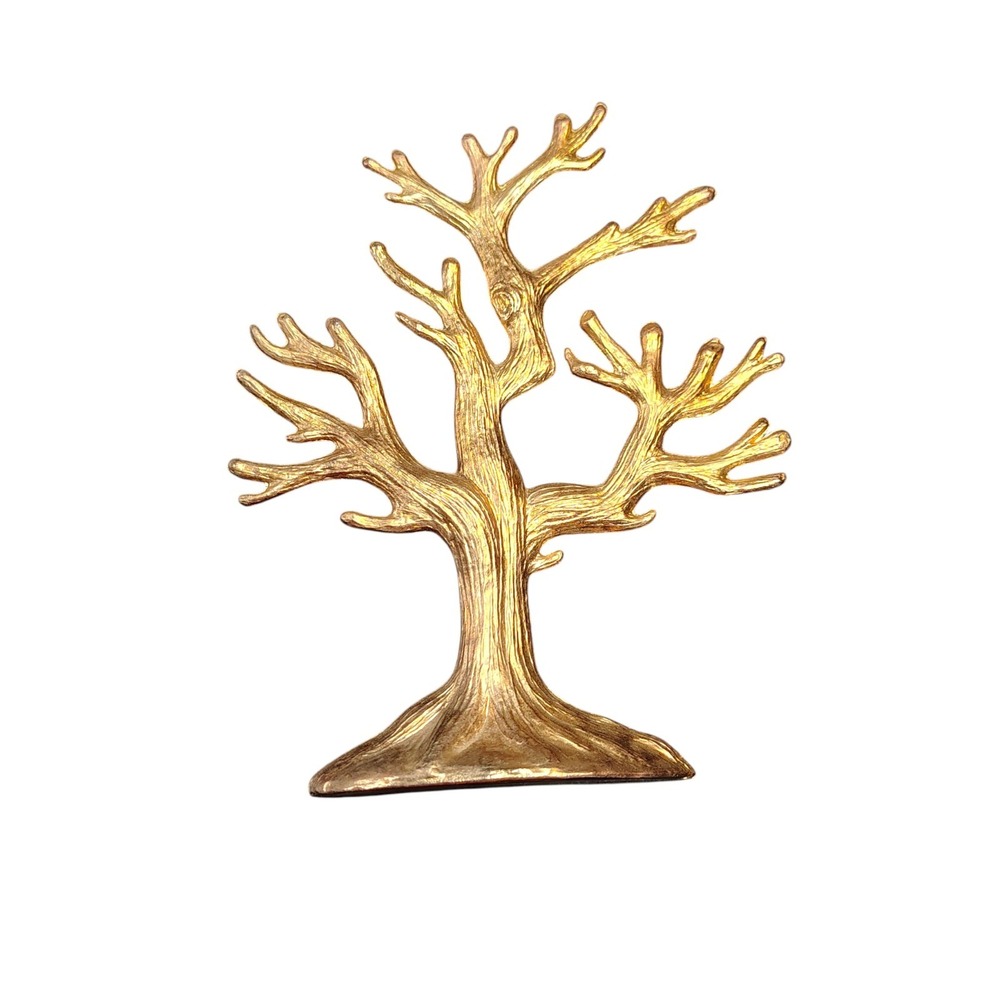 80's Jewelryβ Charm Tree Necklace/Ring Holder Cast Metal Gold Tone